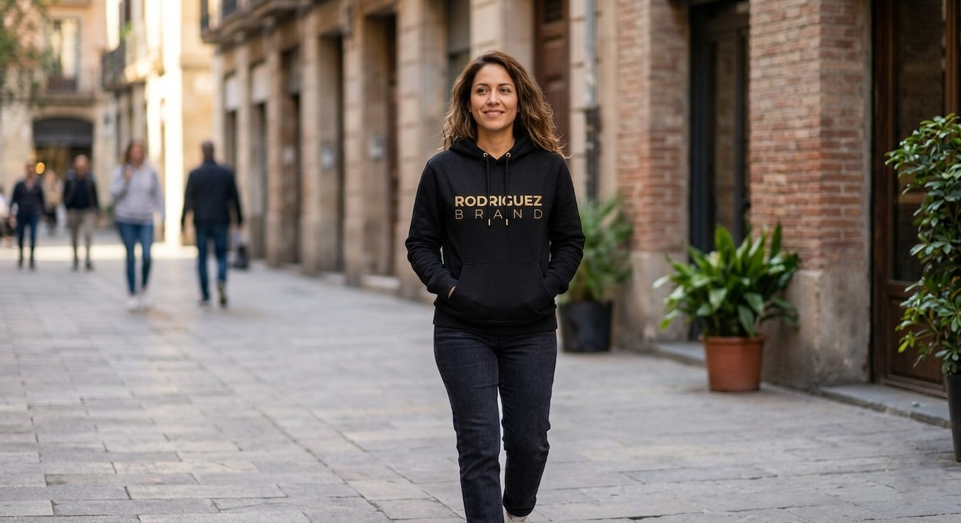 RODRIGUEZ BRAND Premium Hoodie — Black & Gold Text Edition