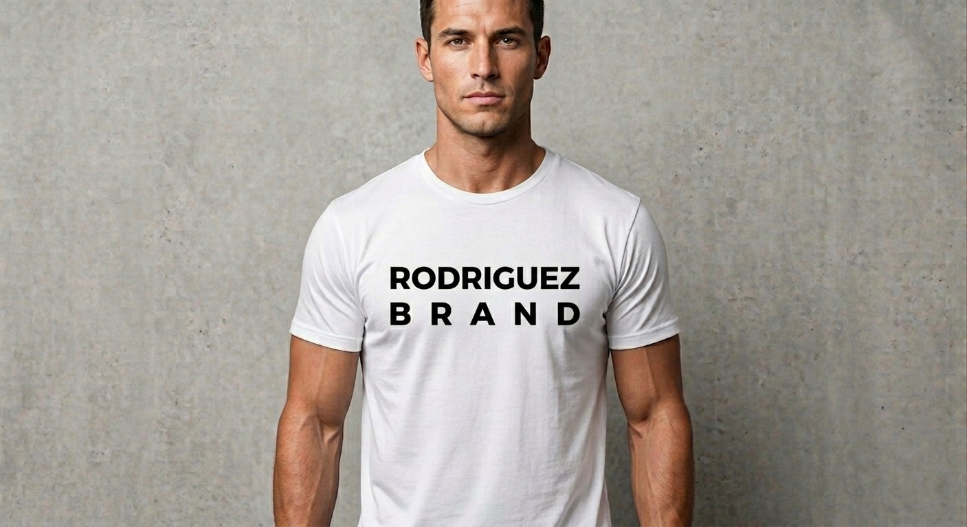 Rodriguez Brand Signature Tee – White BlackText