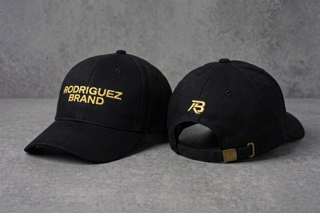 RODRIGUEZ BRAND Premium Cap — Black & Gold Signature Edition