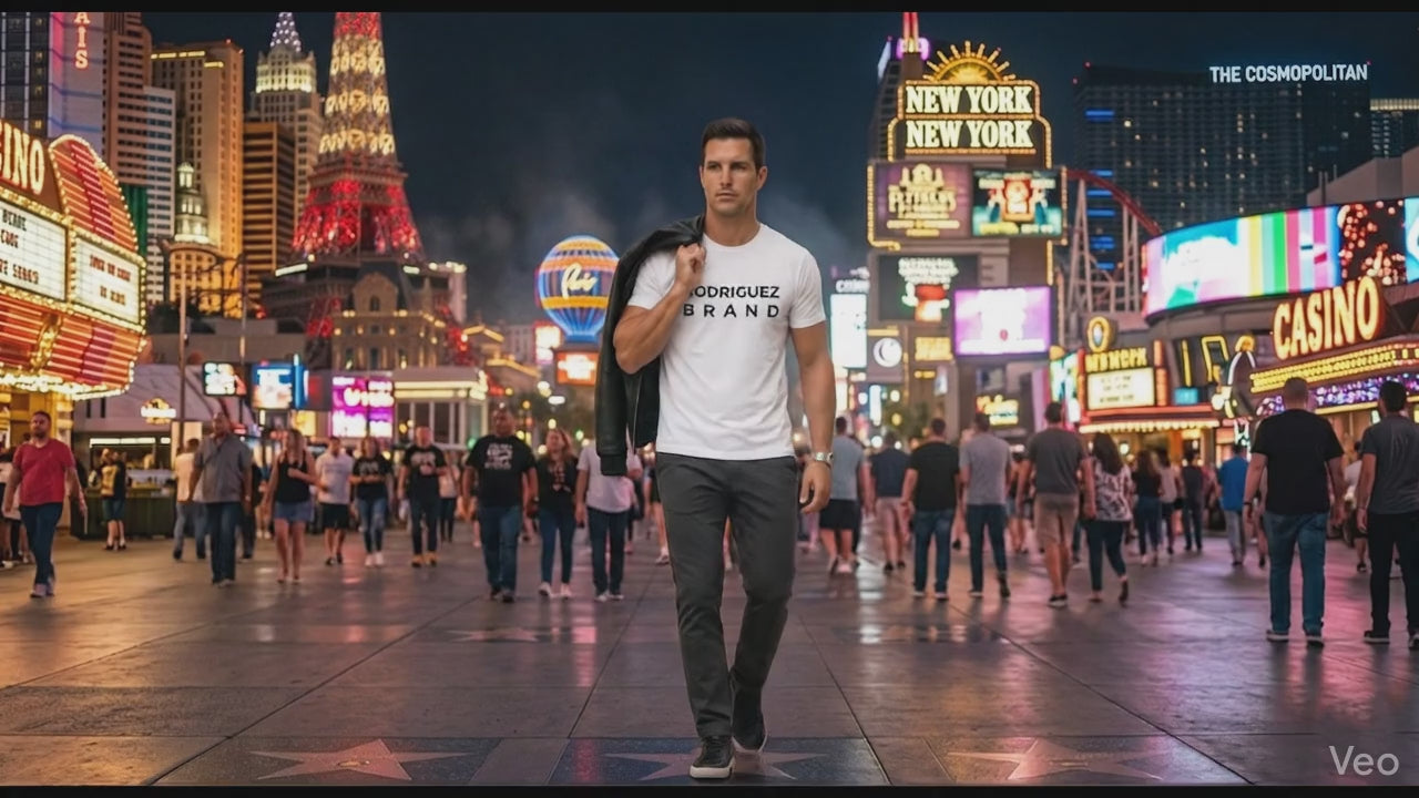 Rodriguez Brand Signature Tee – White BlackText